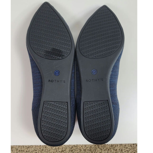 ROTHY'S THE POINT FLATS IN INDIGO HEATHER, SZ 9 - Picture 8 of 14